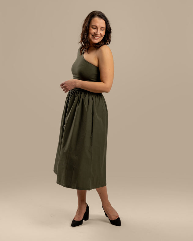 Poplin Skirt Khaki
