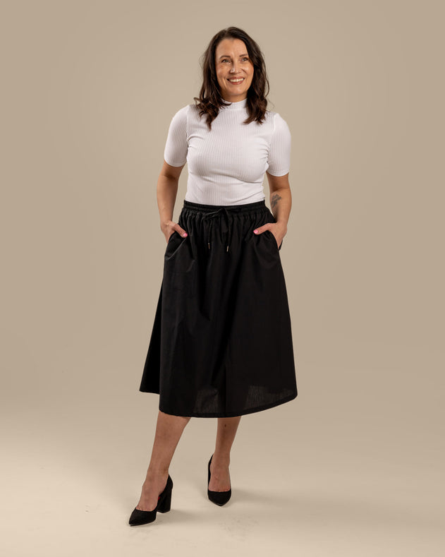 Poplin Skirt Black