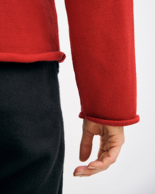 Relaxed Knit Sweatshirt Washed Burgundy