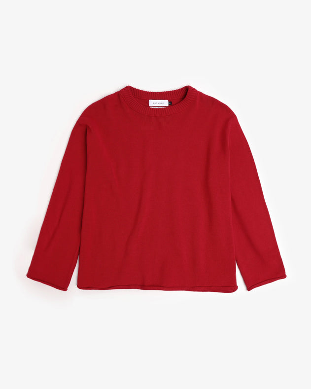 Relaxed Knit Sweatshirt Washed Burgundy