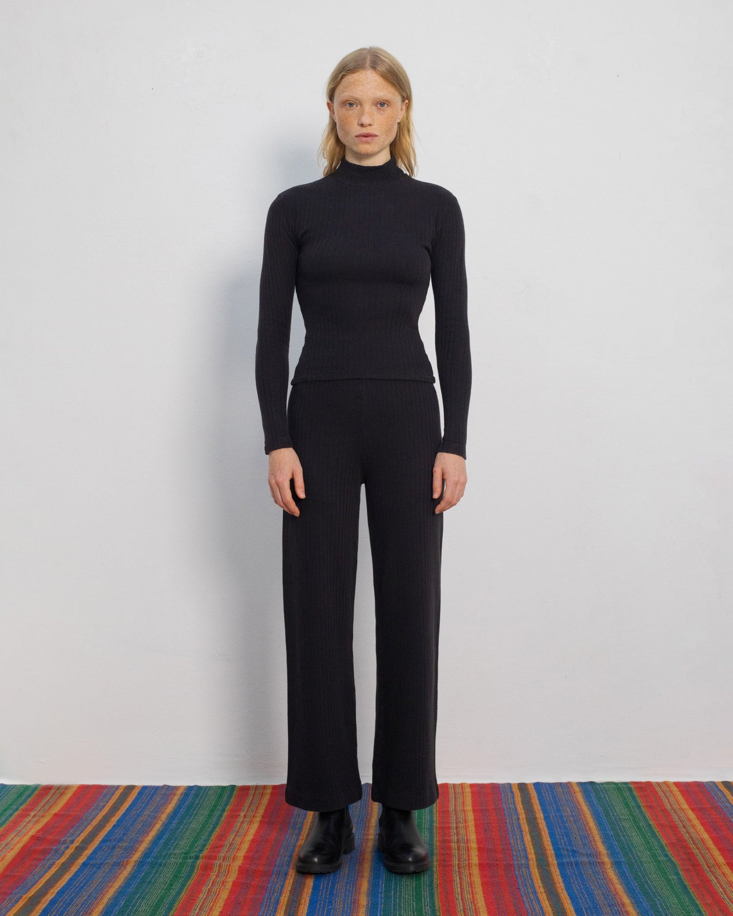 Ribbed Lounge Pants True Black