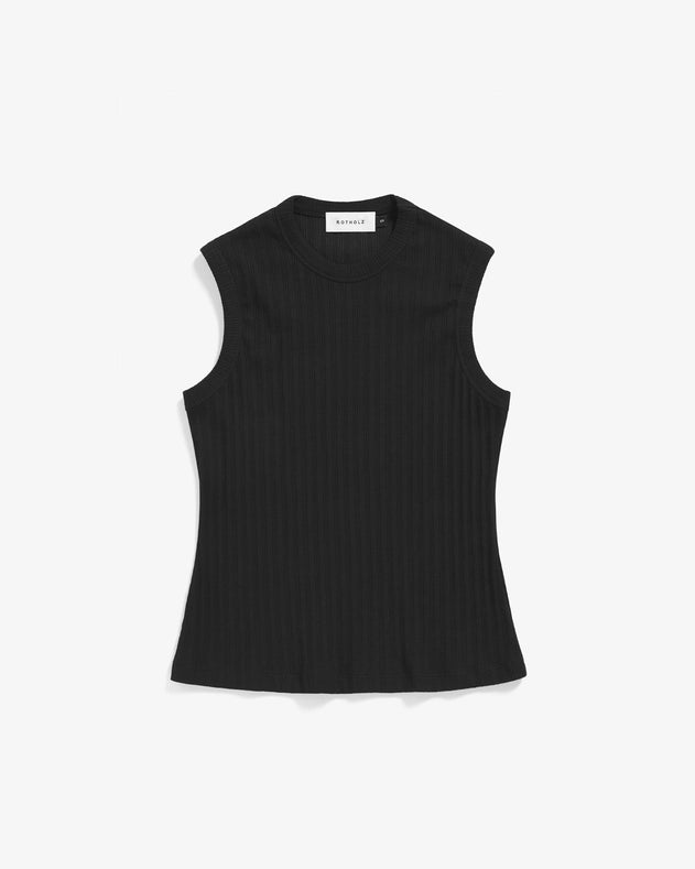 Ribbed Singlet True Black