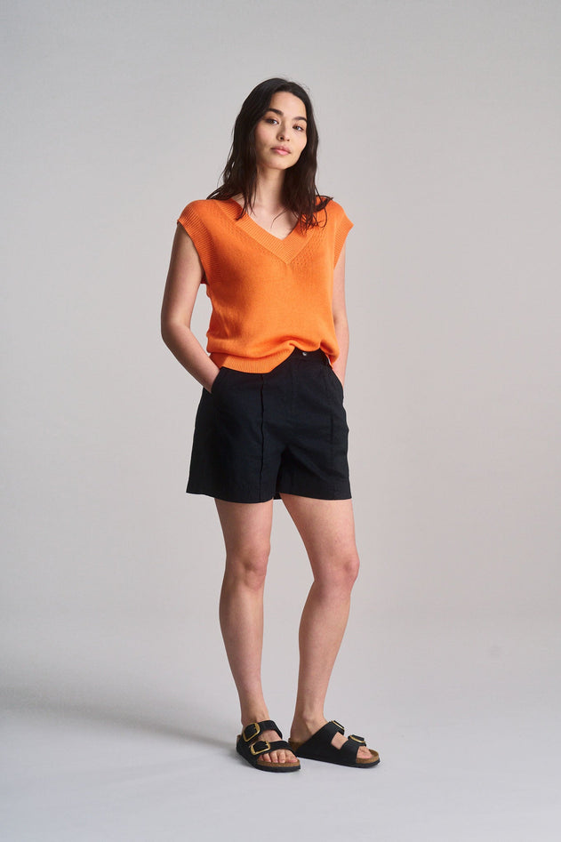 Emmie Organic Linen Cotton Shorts Black