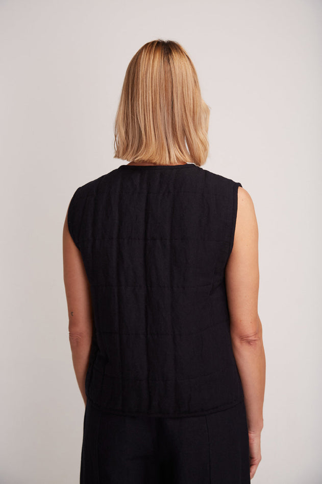 Aneto Padded Vest With Front Embroidery