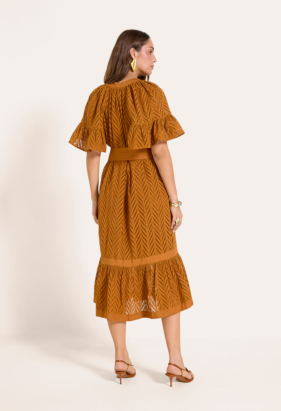 Solstice Midi Dress Rust