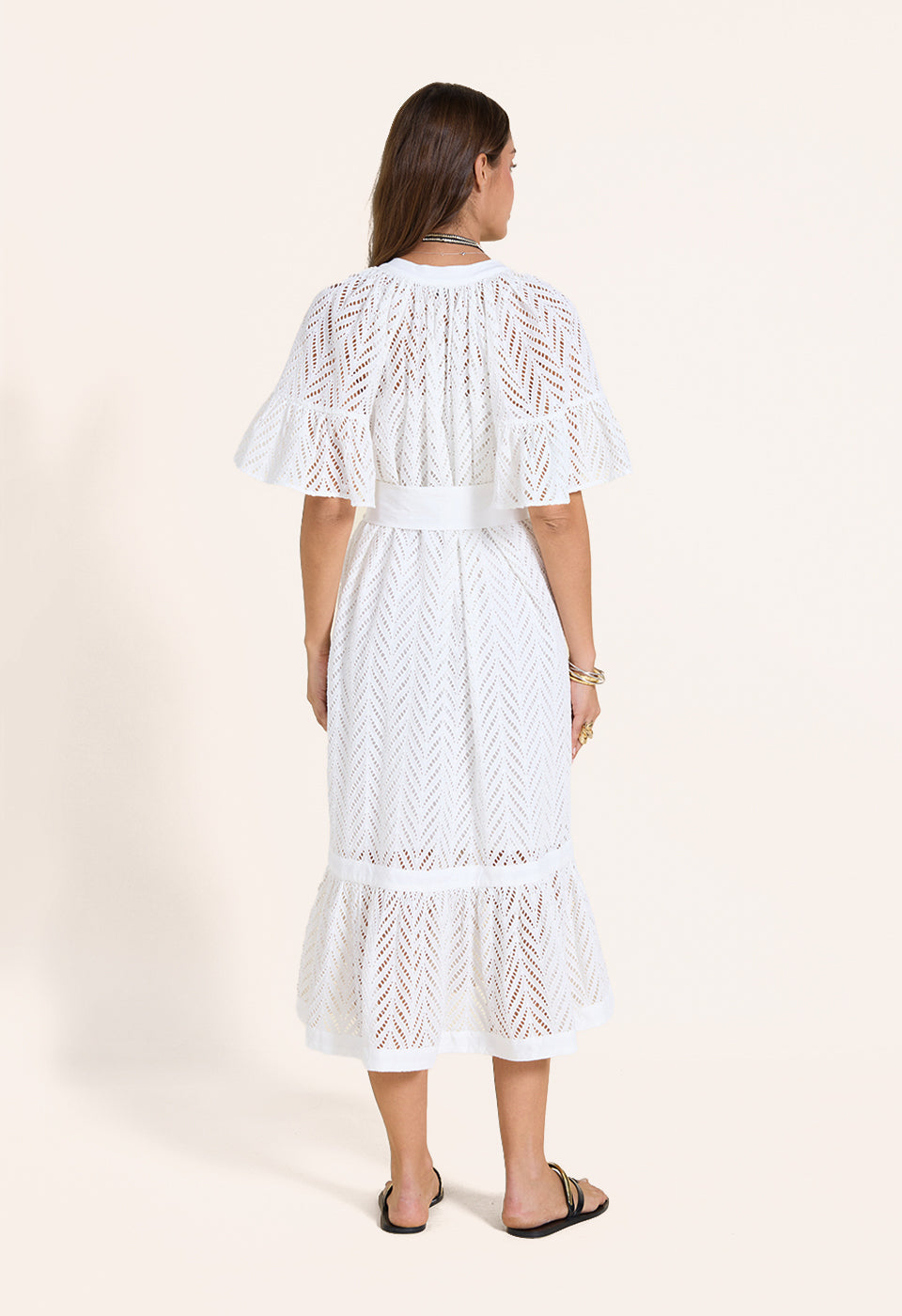 Solstice Midi Dress Crispy White