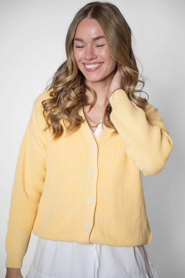 Short Cardigan Light Yellow