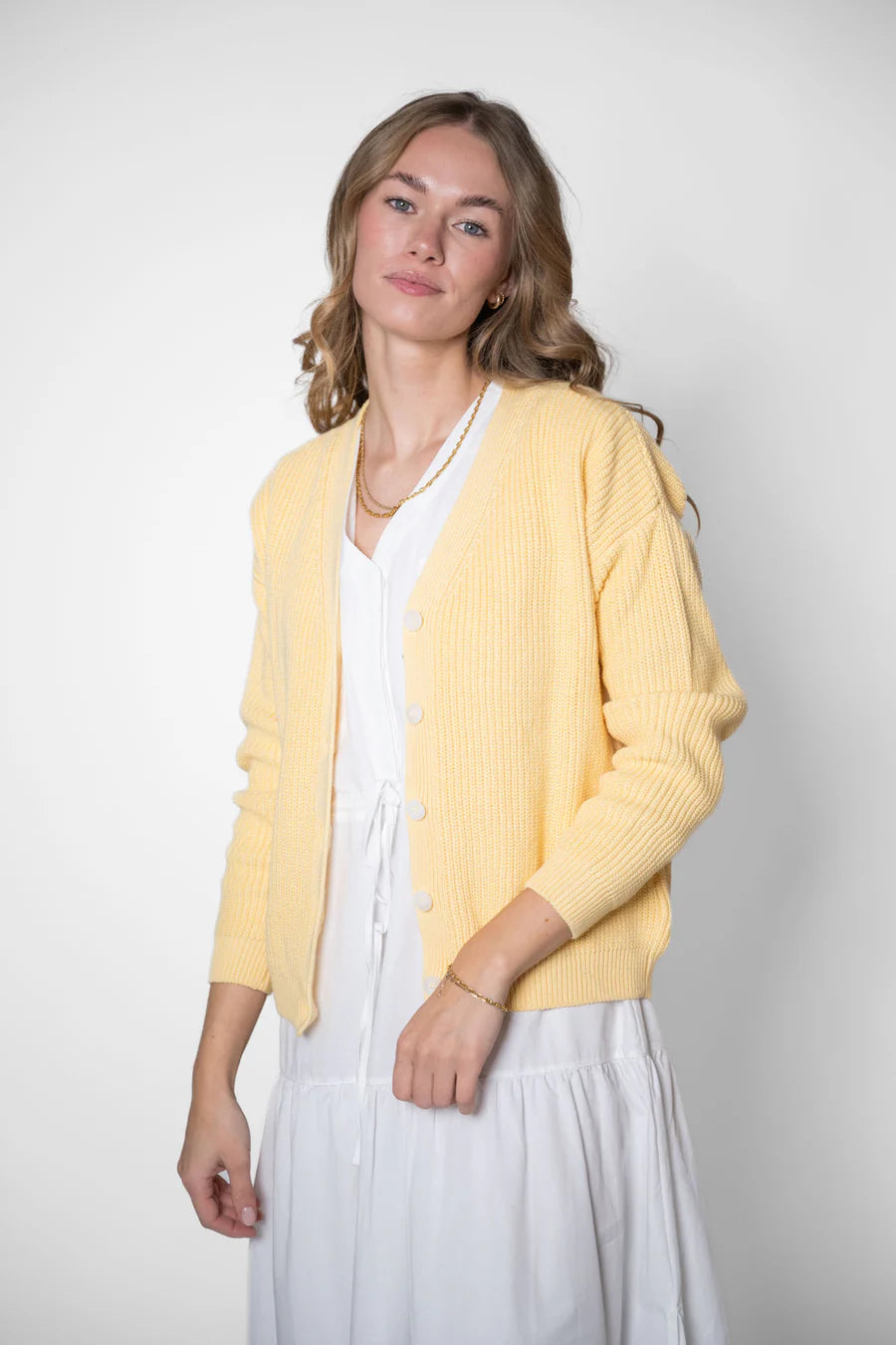 Short Cardigan Light Yellow