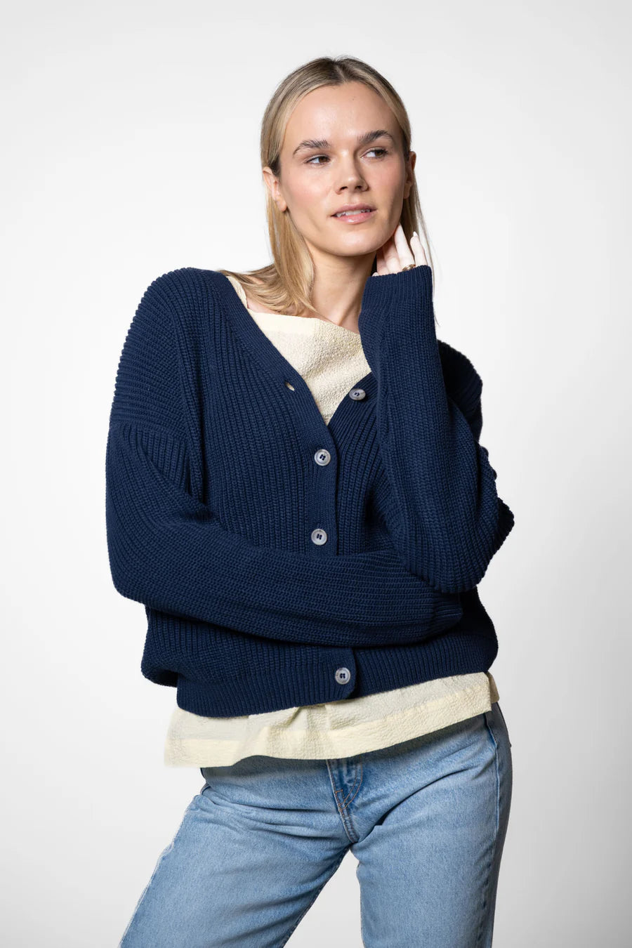 Short Cardigan Navy Blue