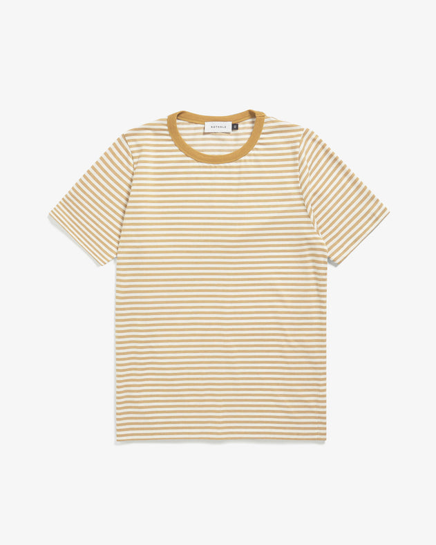Unisex Striped T-Shirt Caramel/White