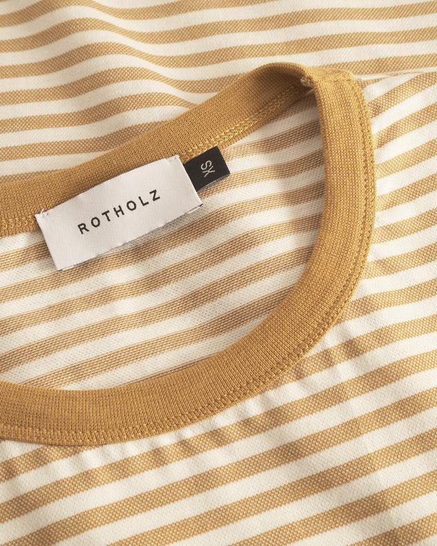 Unisex Striped T-Shirt Caramel/White