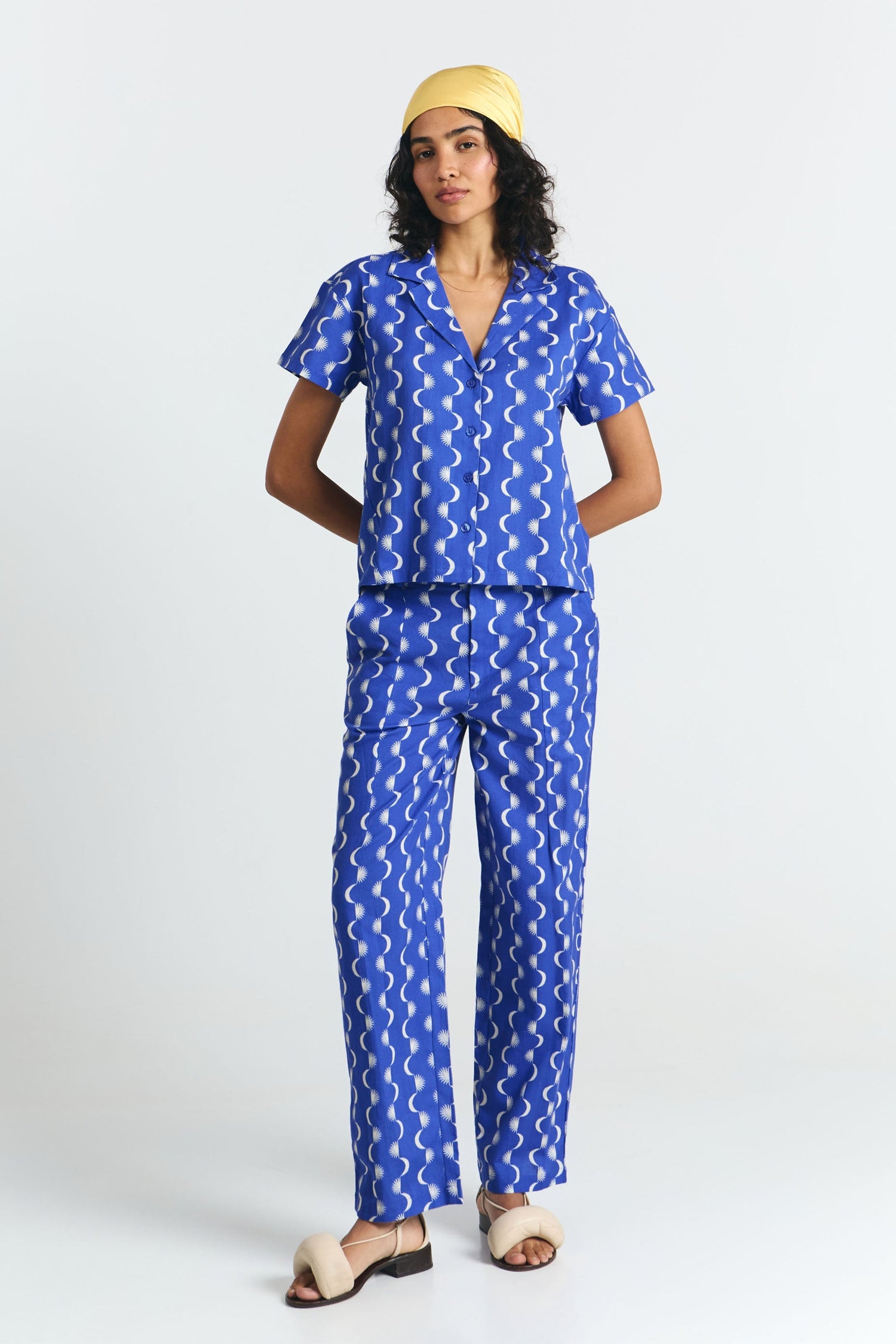 Shangha Shirt Blue Moon Print