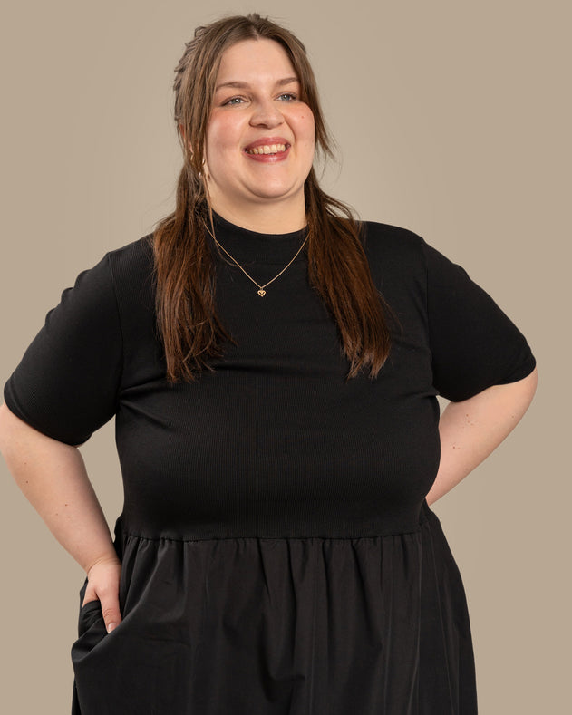 Poplin T-Shirt Dress Black