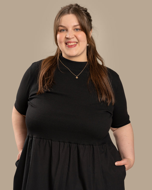 Poplin T-Shirt Dress Black