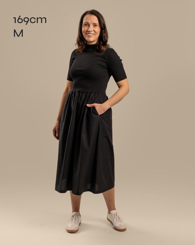 Poplin T-Shirt Dress Black