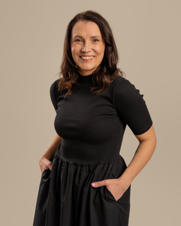 Poplin T-Shirt Dress Black