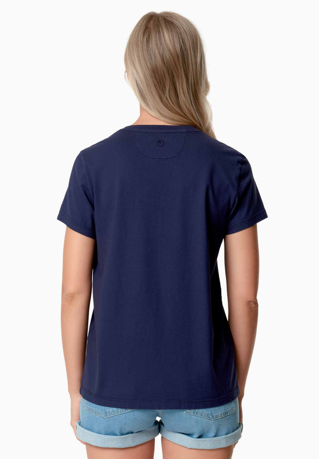 Tessa Basic V-Neck T-Shirt Navy Blue