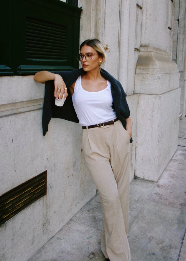 Jagger Getailleerde Broek Beige