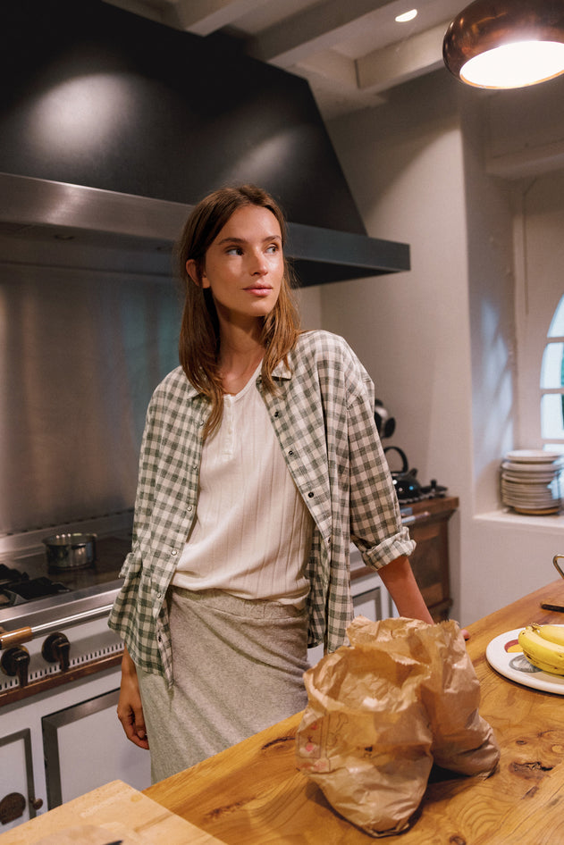 Vichy-Checkered Shirt Green