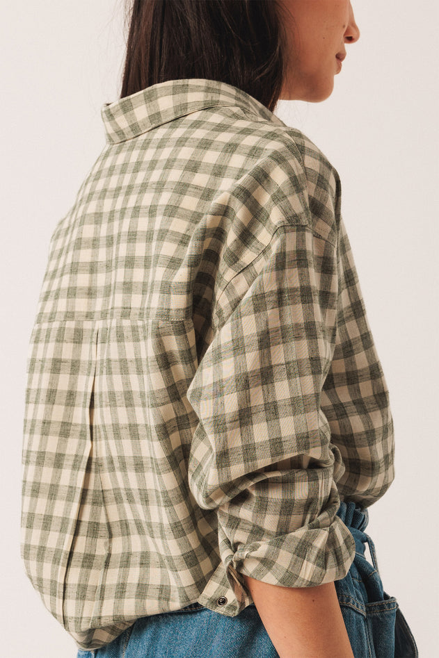 Vichy-Checkered Shirt Green