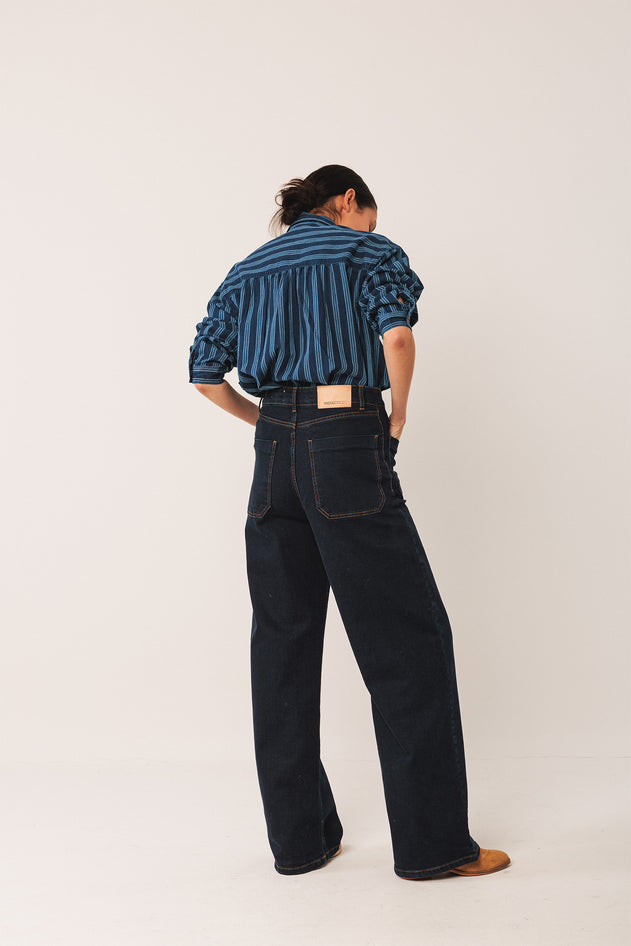 Striped Cotton Shirt Blue