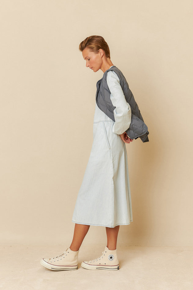 Washed Effect Denim Dress Super Stone