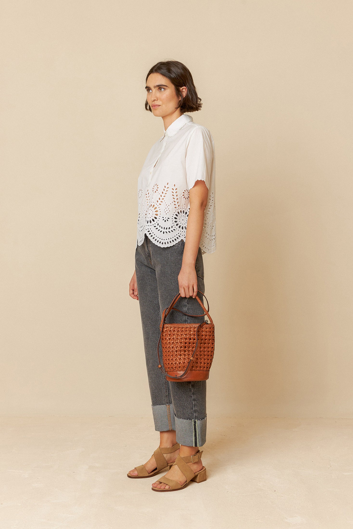 Embroidered Poplin Shirt White