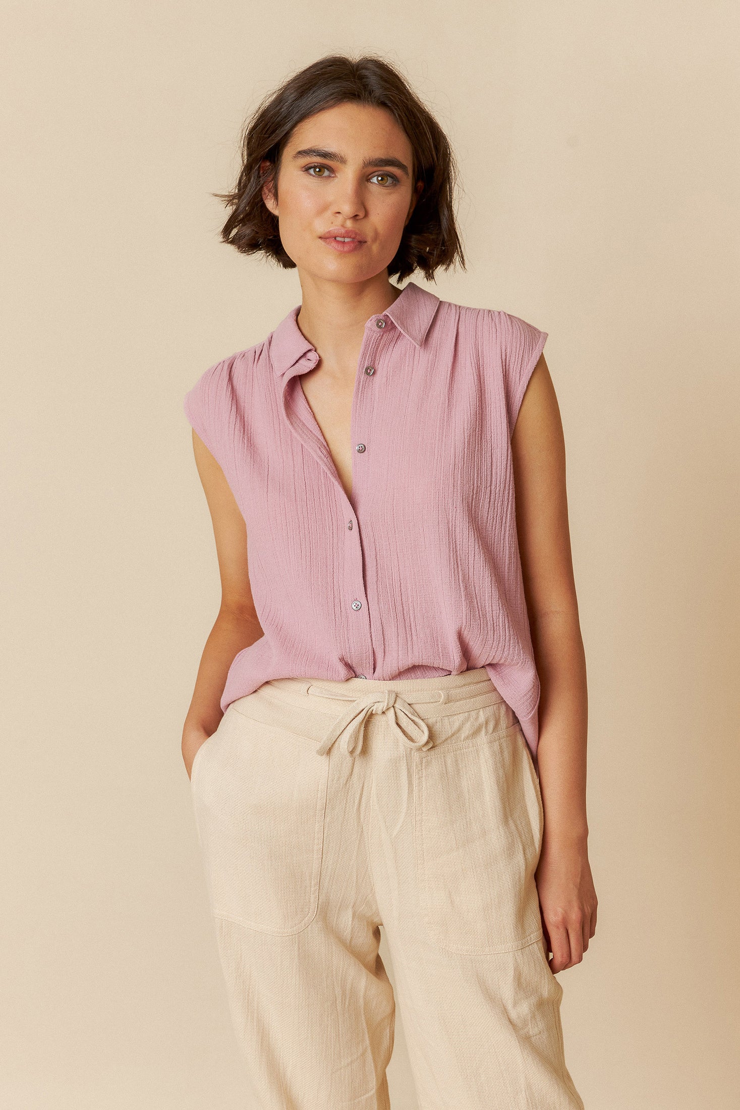 Lore Combined Shirt Mauve