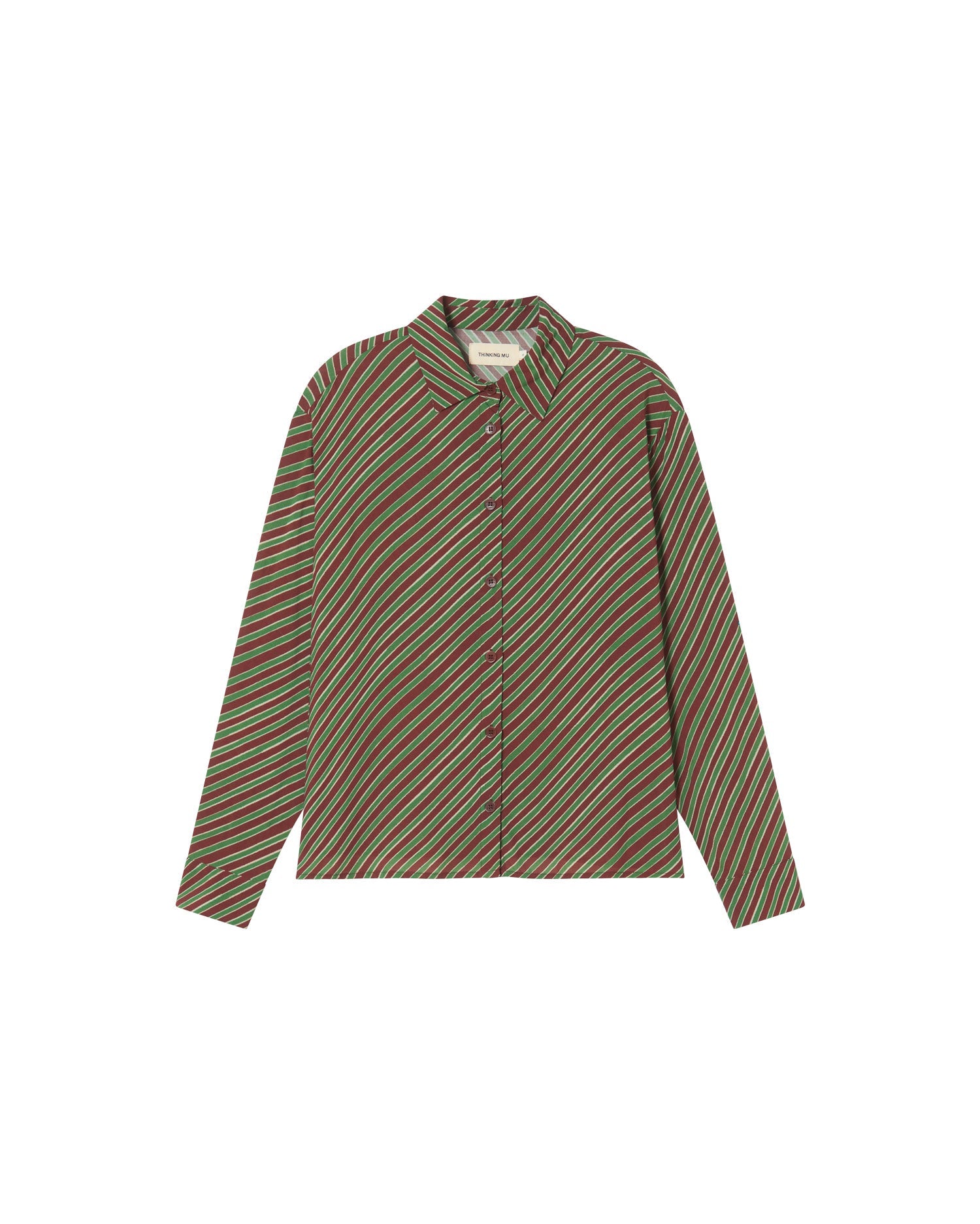 Brown diagonal striped Kati blouse