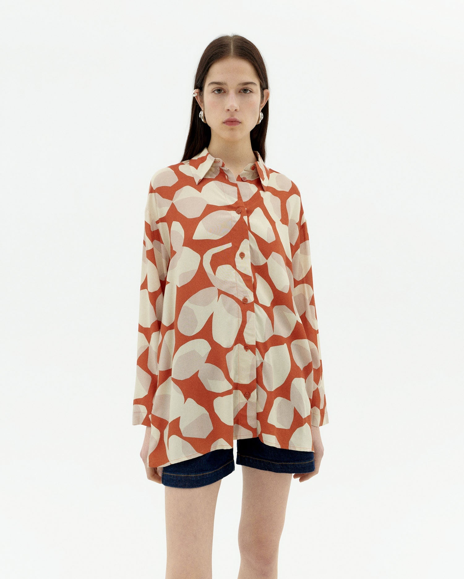 Ava Button-Up Shirt Multicolor Leaf
