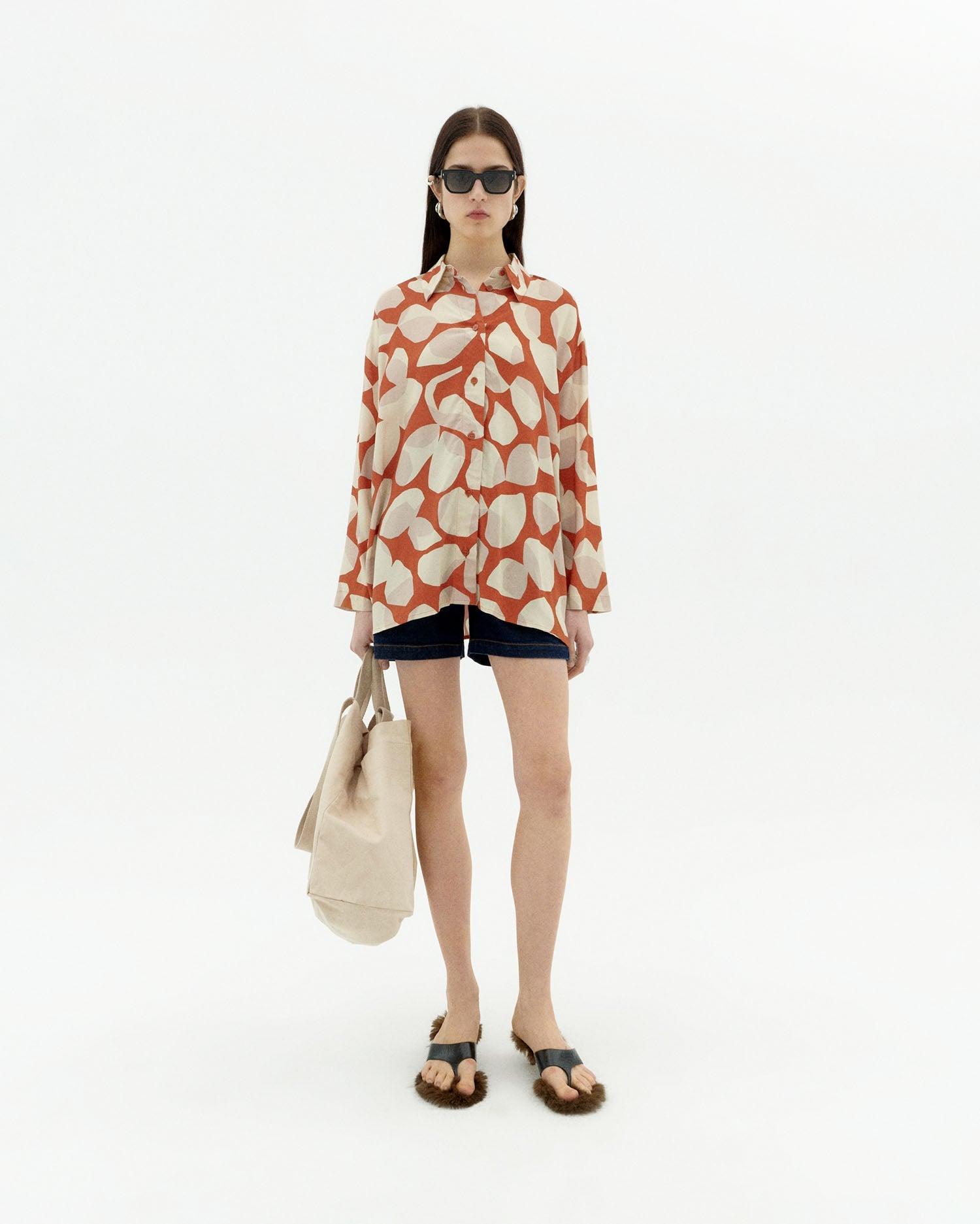 Ava Button-Up Shirt Multicolor Leaf