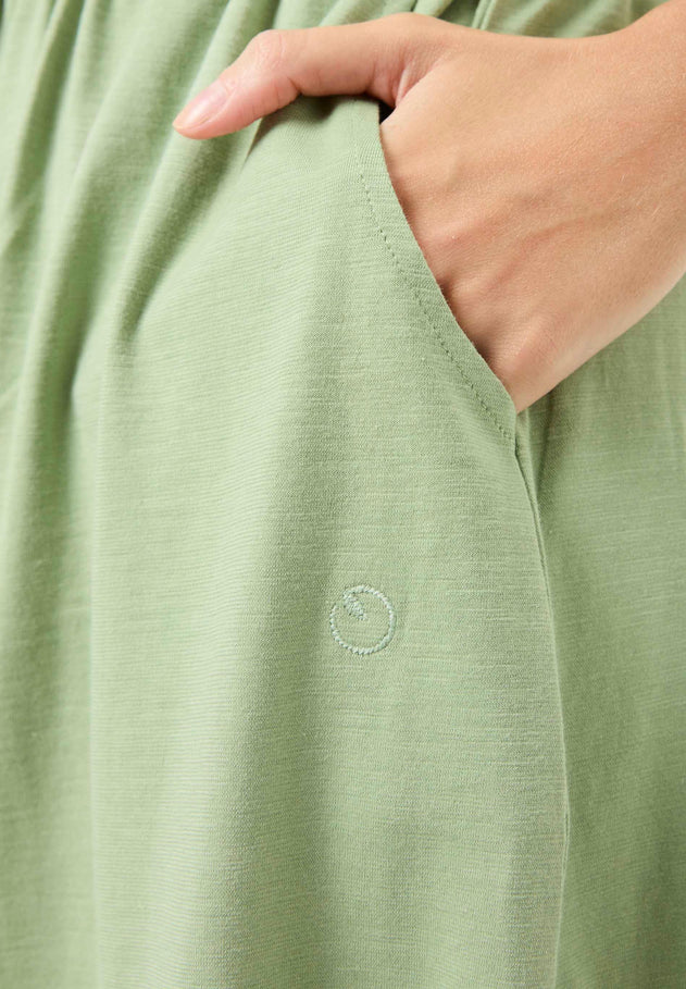Slub Jersey Dress With Side Pockets Fern Green