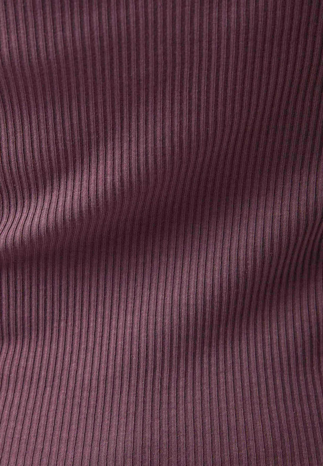Women's Long Sleeved Cotton Turtleneck Dark Fig