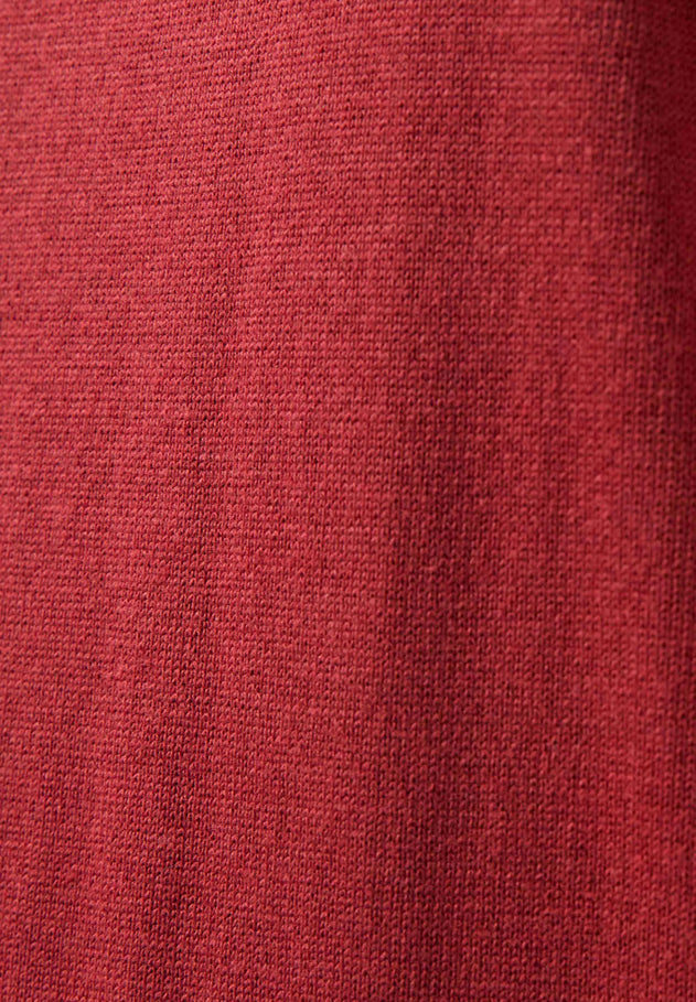 V-Neck Knitted Organic Cotton Sweater Merlot