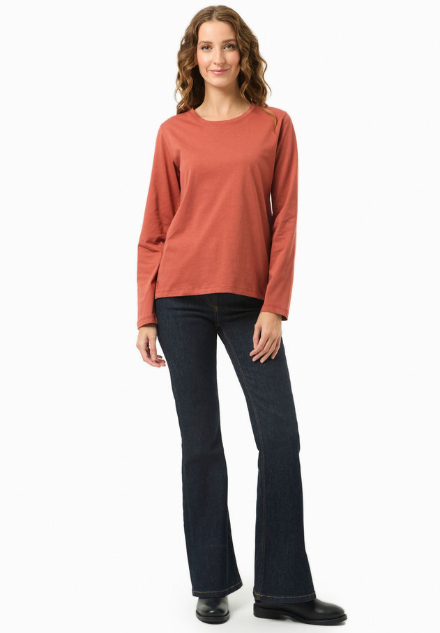 Women's Casual Long-Sleeved T-Shirt Cinnamon