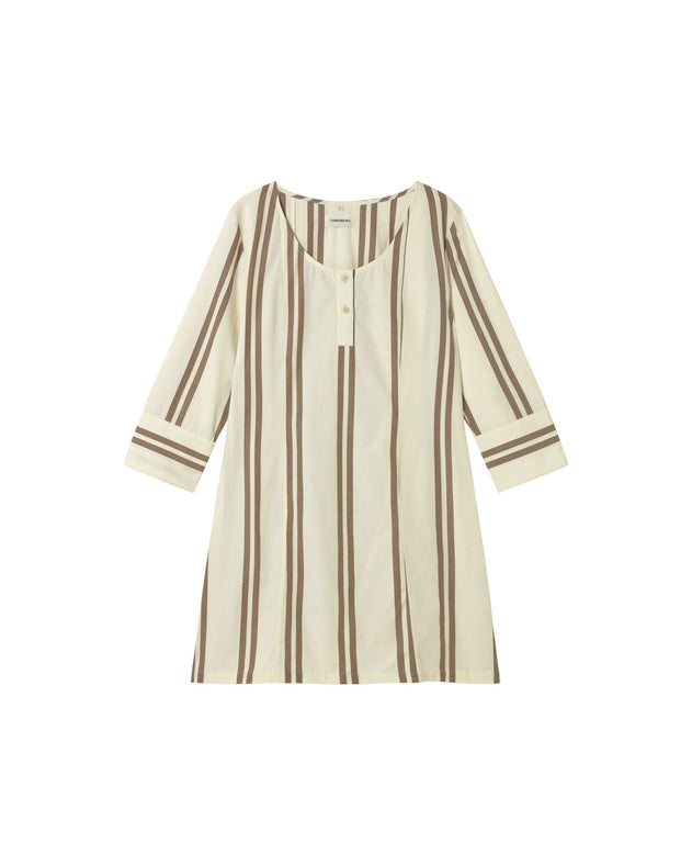Maria Dress Brown Stripes
