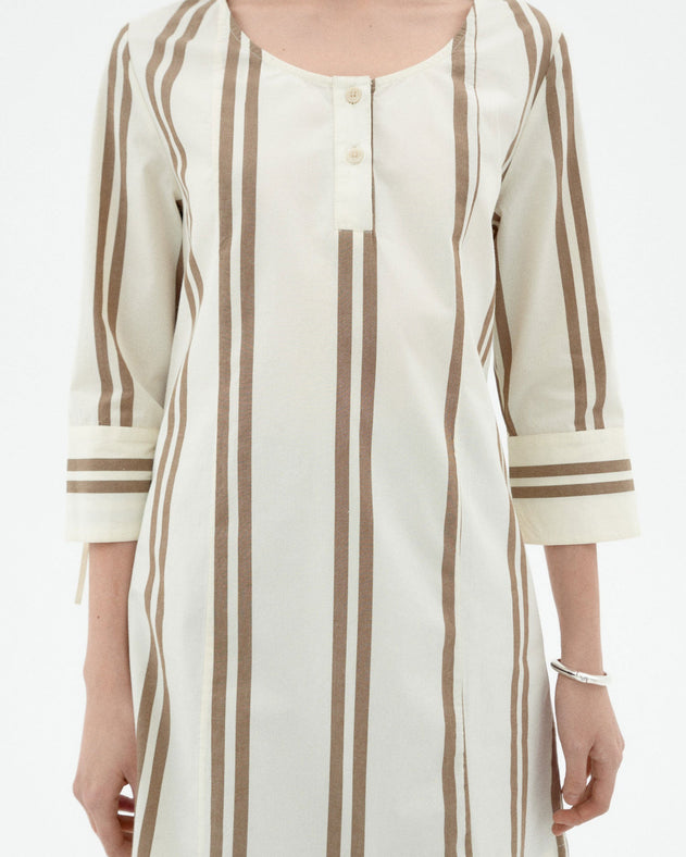 Maria Dress Brown Stripes