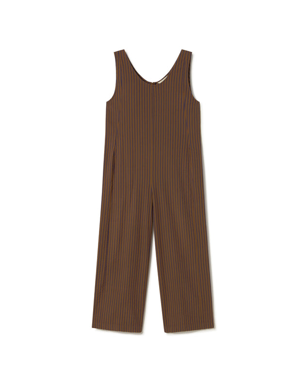 Janis Baggy Jumpsuit Striped Brown
