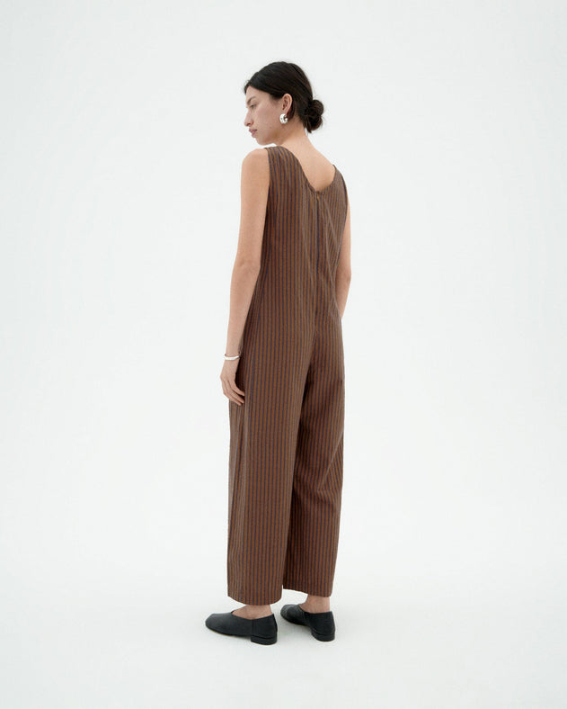 Janis Baggy Jumpsuit Striped Brown