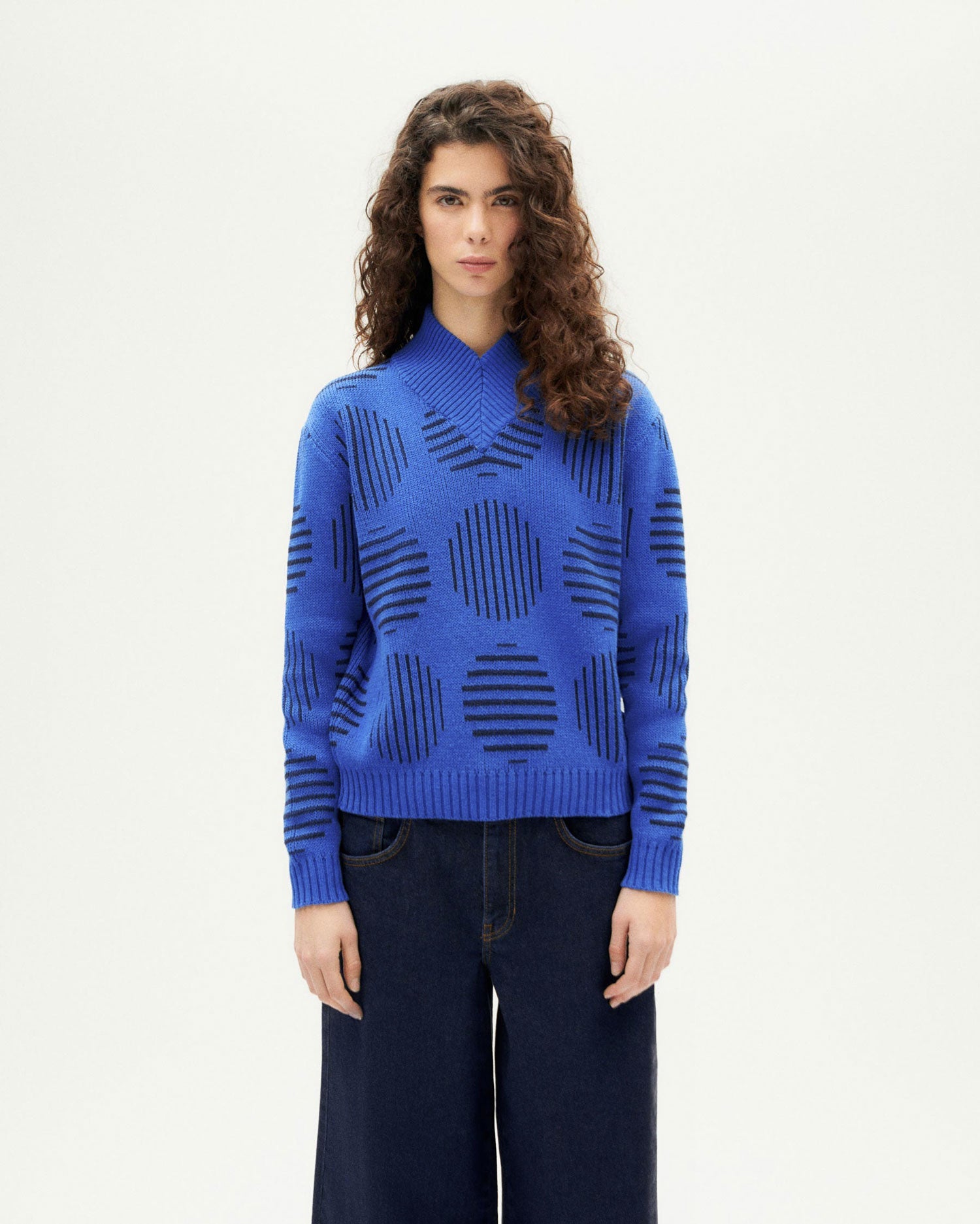 Blue merino wool japan Miranda sweater