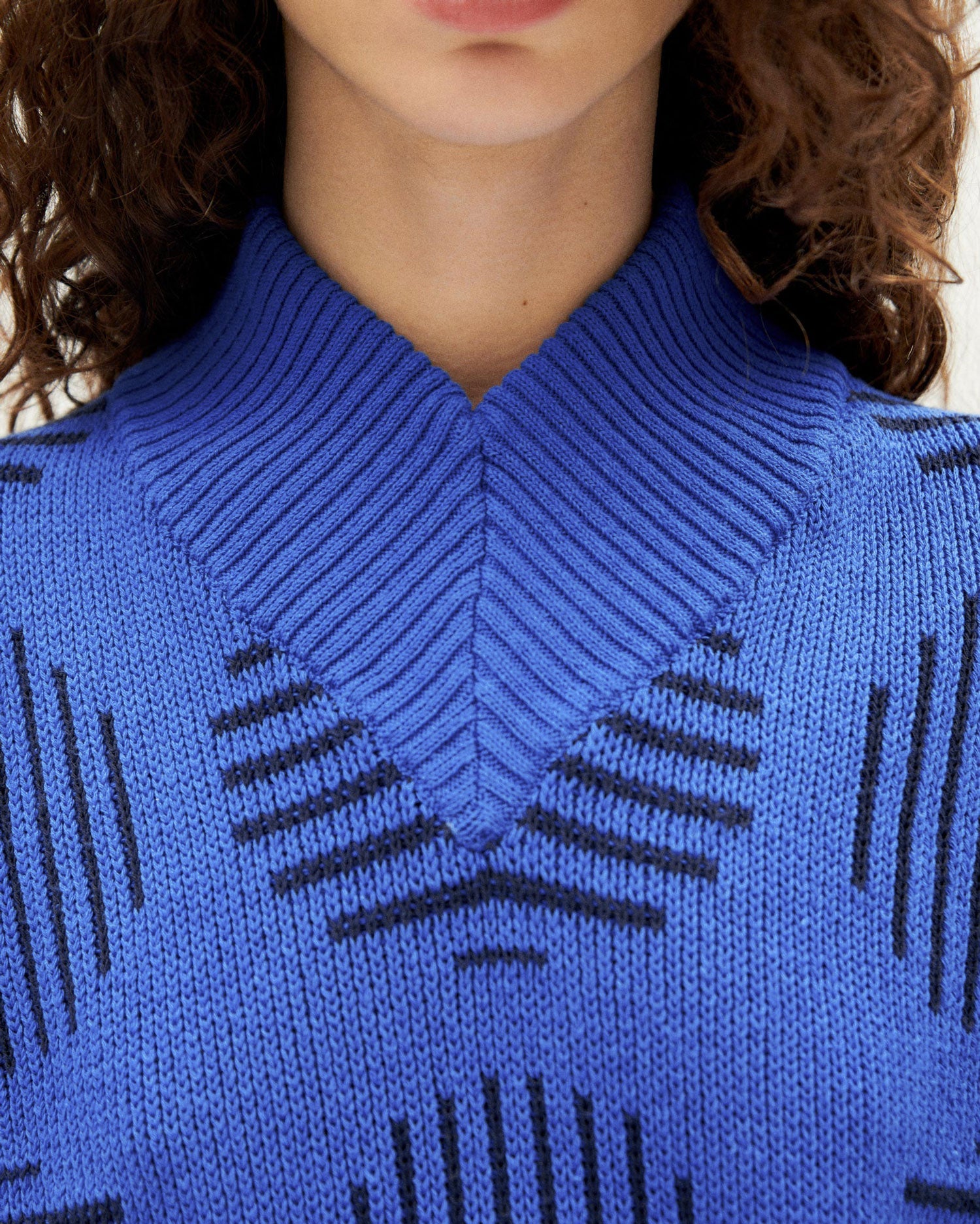 Blue merino wool japan Miranda sweater