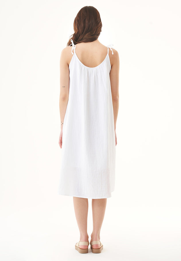Spaghetti Strap Organic Cotton Summer Dress White