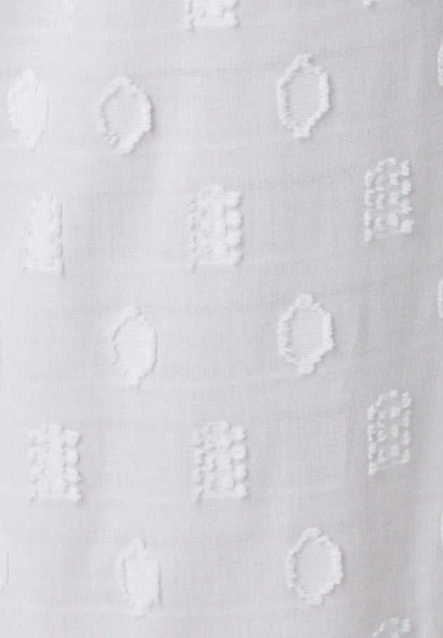 Organic Cotton Jacquard Pants White