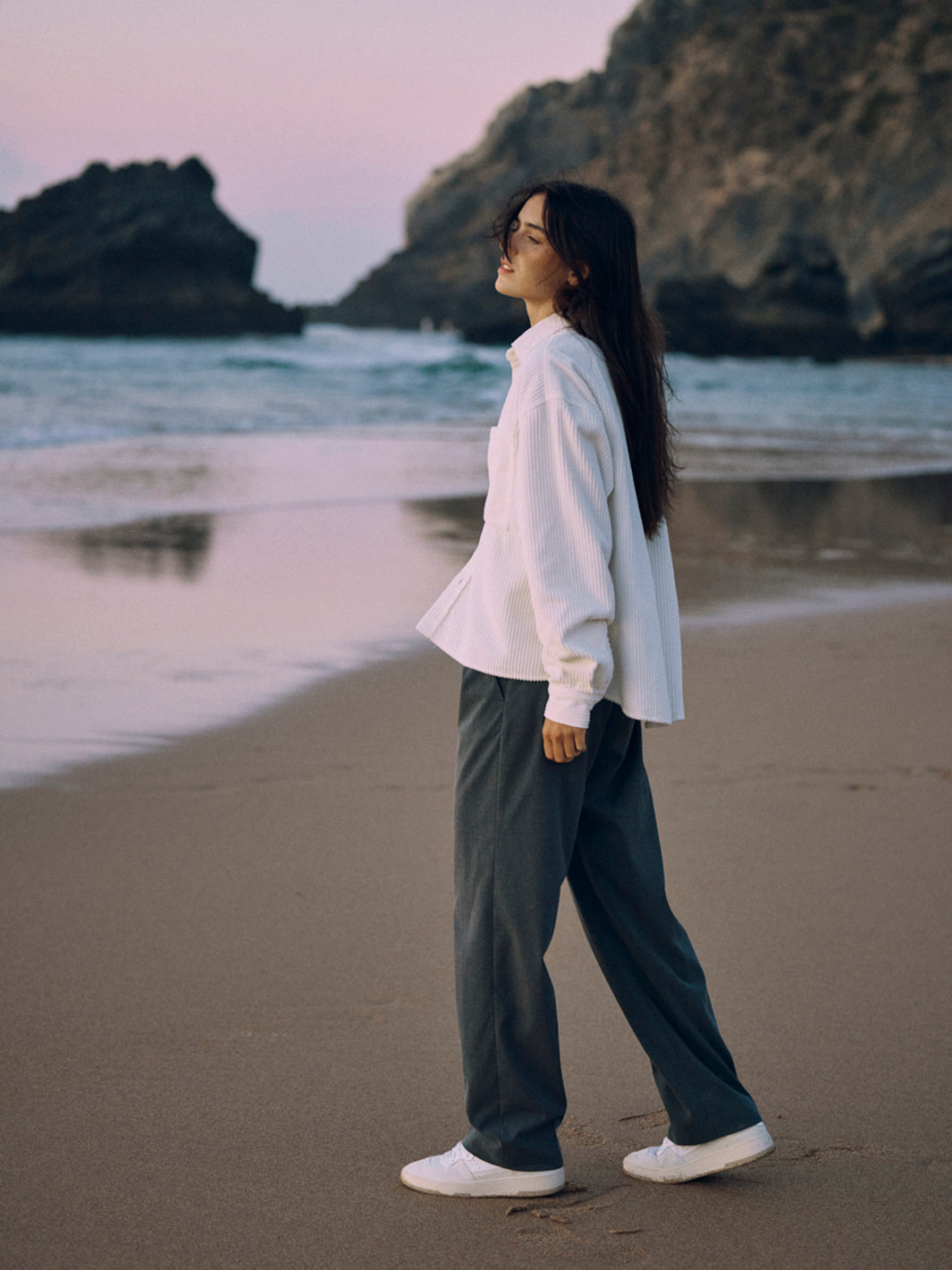 Corduroy Organic Cotton Overshirt Off-white