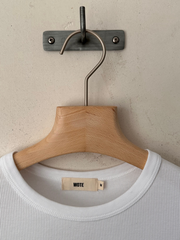 Ribbed Organic Cotton T-Shirt White
