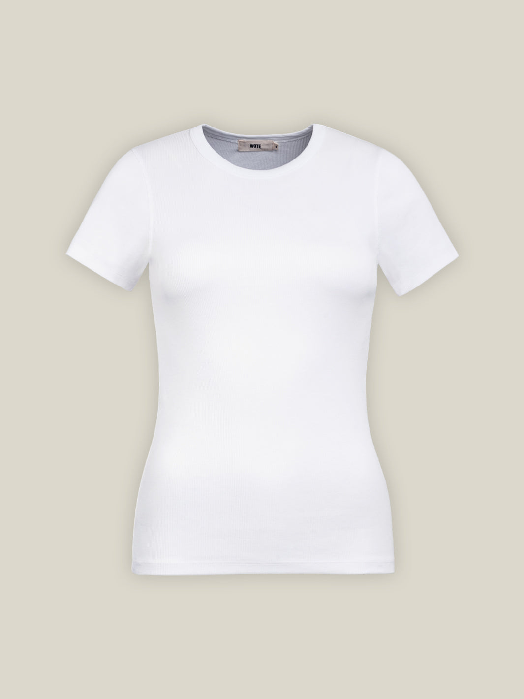Ribbed Organic Cotton T-Shirt White