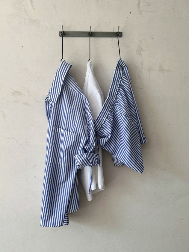 Striped Organic Cotton Shorts Blue/White