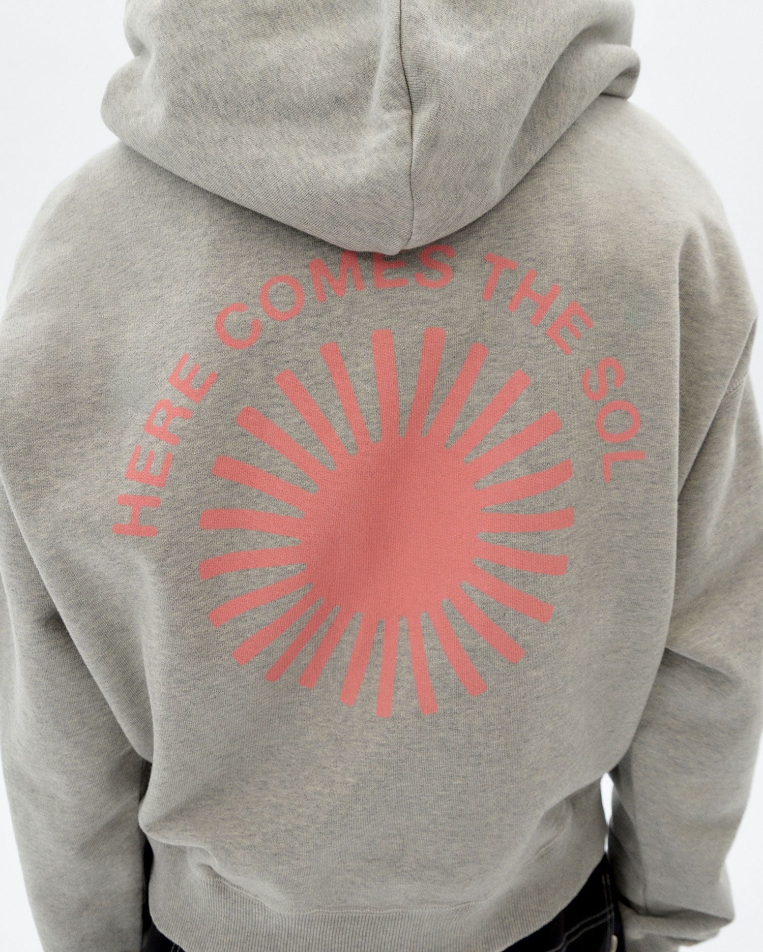 Valeria Hoodie Grey Retro Pink Sun