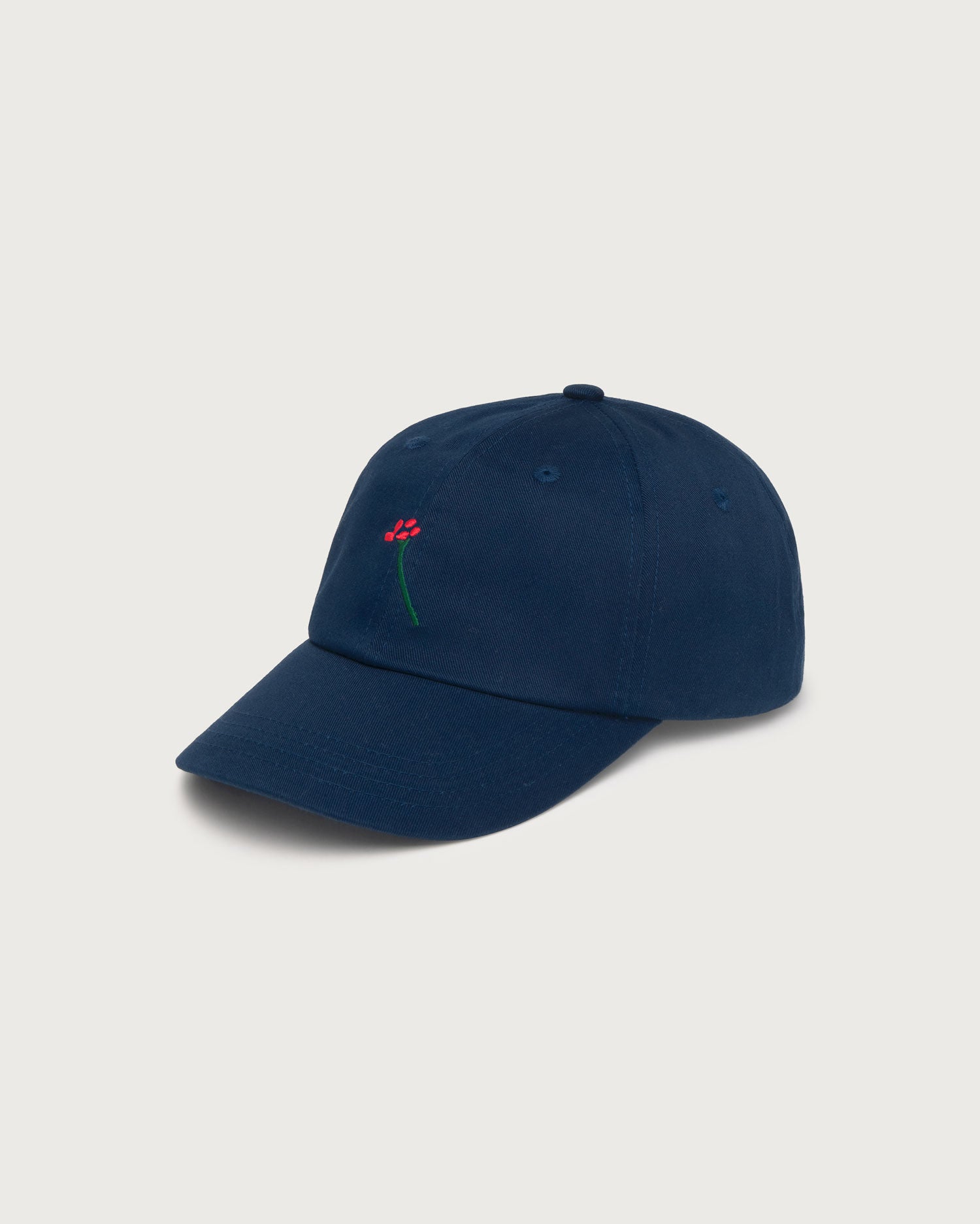 Chris Cap Embroidered Flower TM Blue