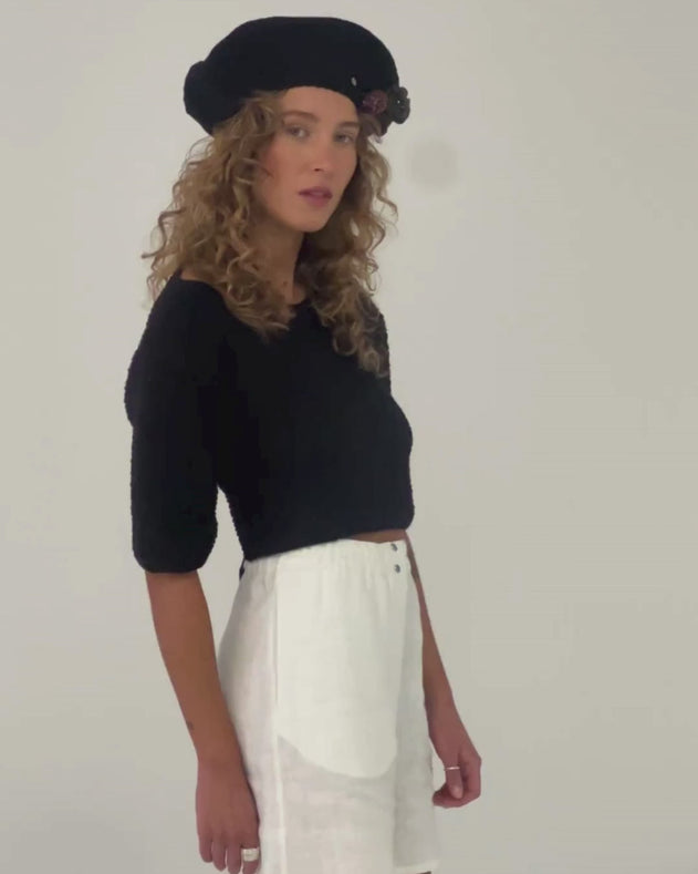 Beretė Crochet Hat Black